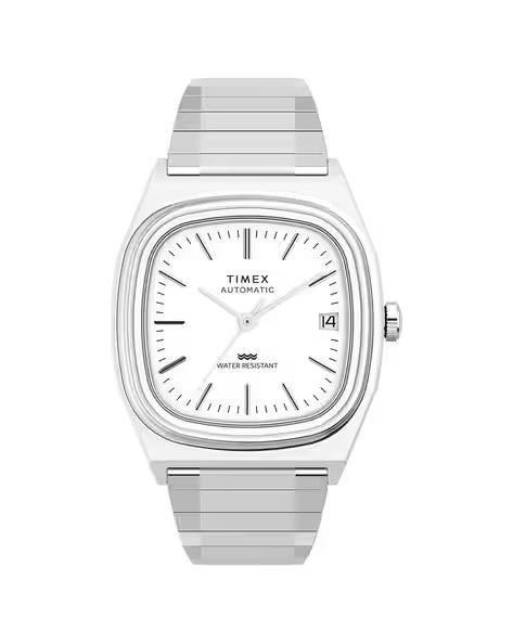 TIMEX® AUTOMATIC 1983 E LINE REISSUE 34MM STAINLESS STEEL EXPANSION BAND WATCH