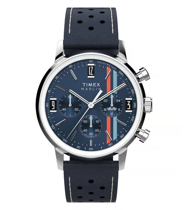 MARLIN® CHRONOGRAPH TACHYMETER 40MM LEATHER STRAP WATCH