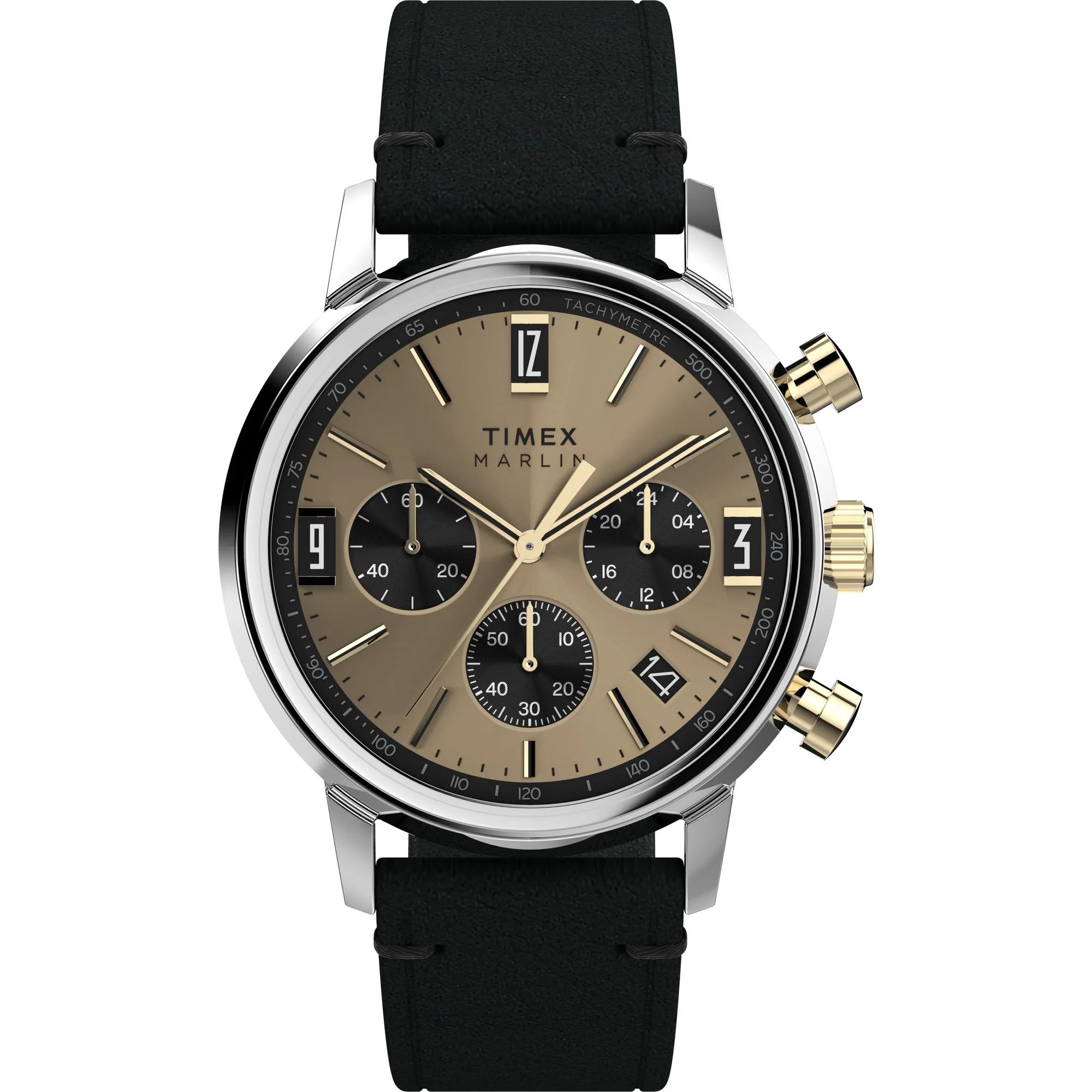 MARLIN® CHRONOGRAPH TACHYMETER 40MM LEATHER STRAP WATCH