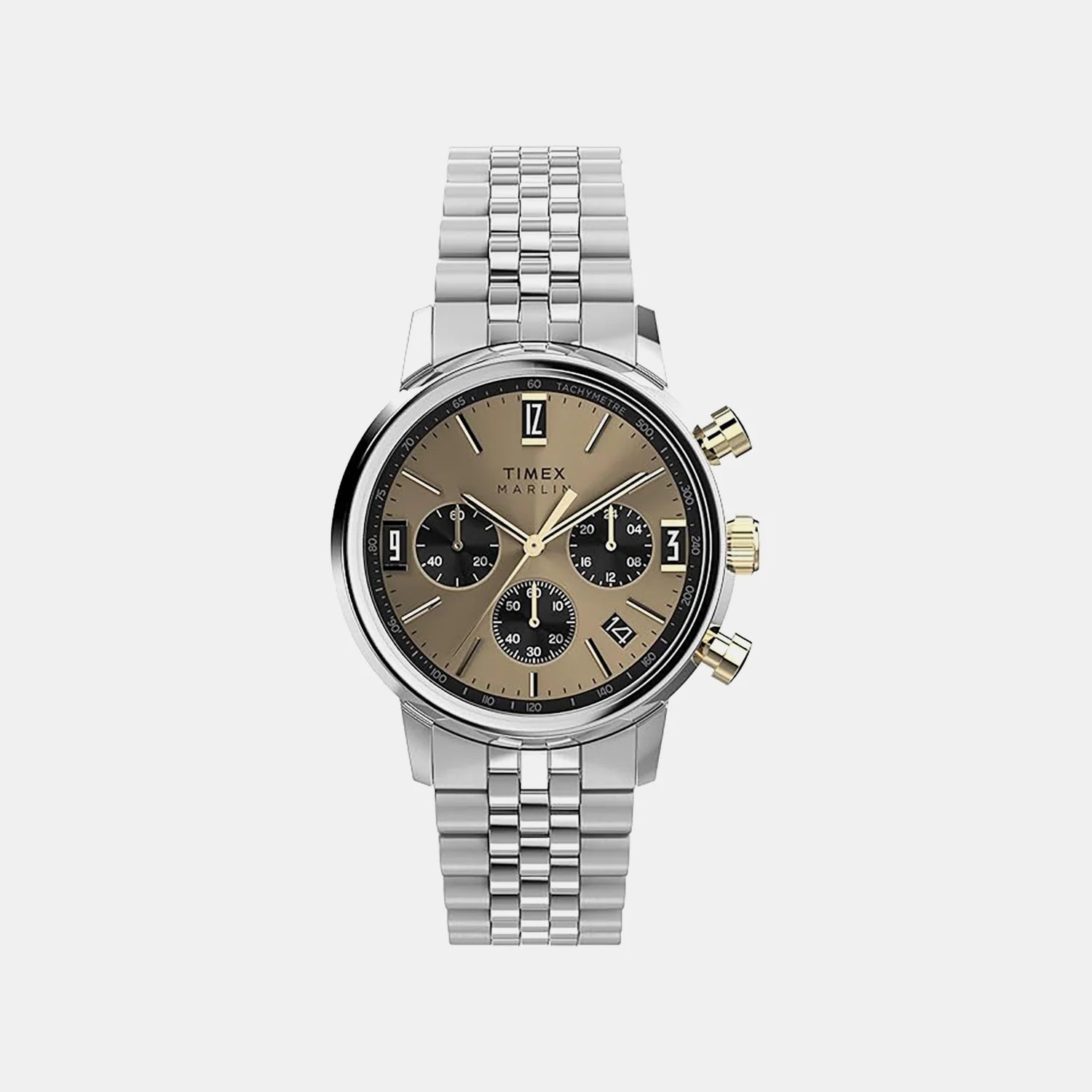 MARLIN® CHRONOGRAPH TACHYMETER 42MM STAINLESS STEEL BRACELET WATCH