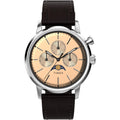 MARLIN® MOON PHASE 40MM LEATHER STRAP WATCH
